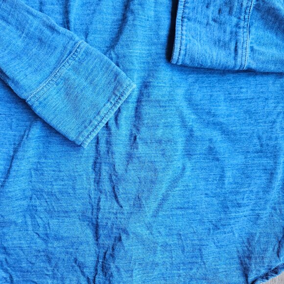 Faherty Womens Small Blue Slub 100% Cotton Long Sleeve Button Down Shirt Small - Picture 2 of 7